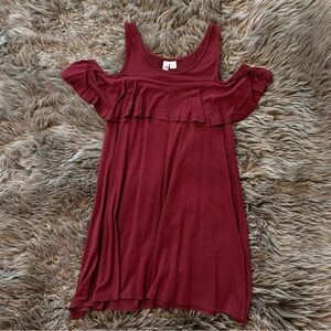 Francesca’s open shoulder swing dress